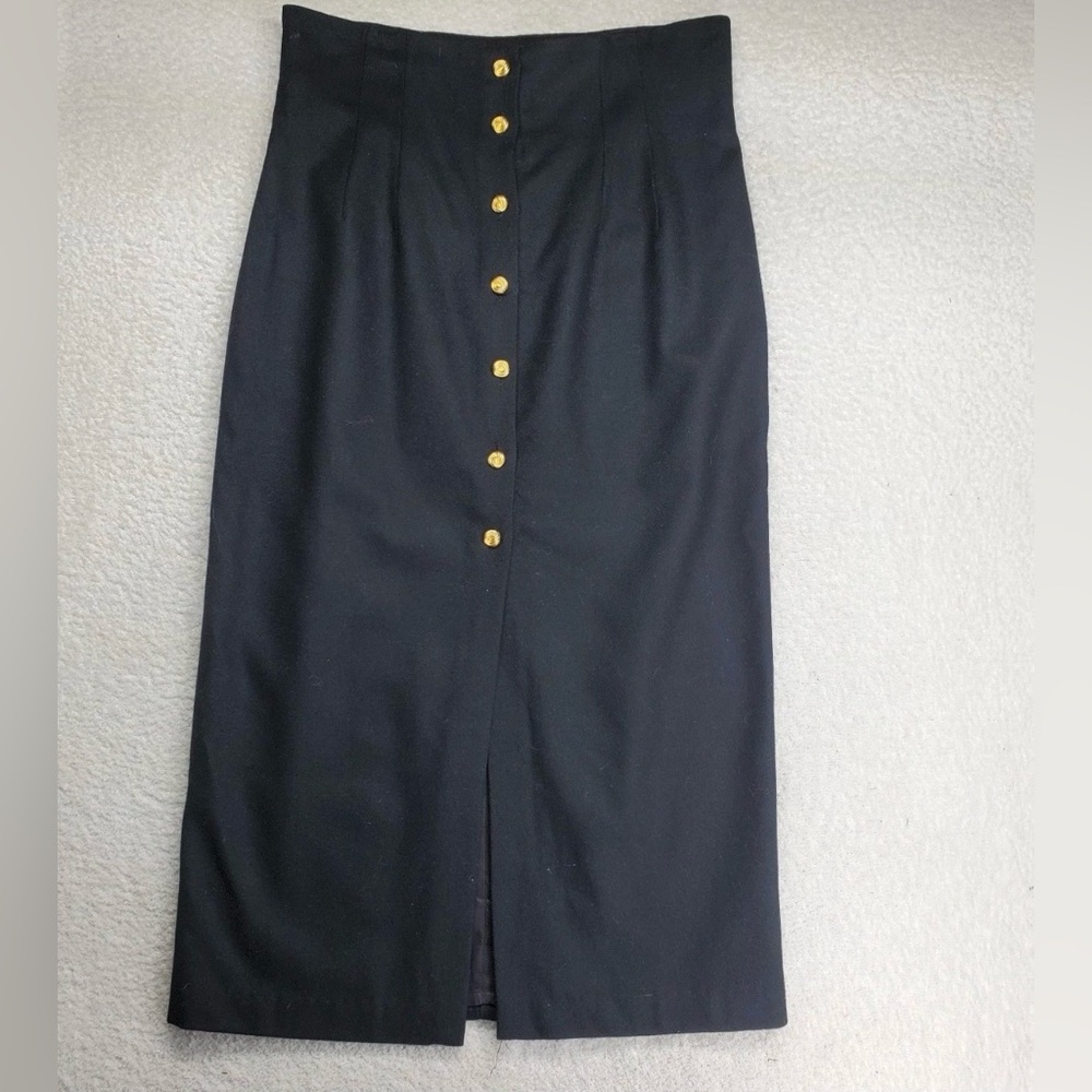 Vintage 100% Wool Pencil Skirt High Waist Size 18 Lined Maxi Tailor Made in USA